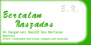 bertalan naszados business card